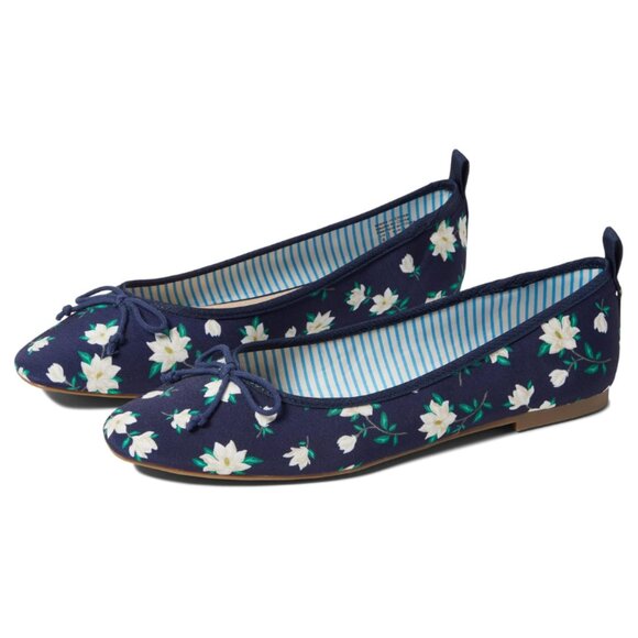 Draper James NIB Women's Navy Magnolia TAYLOR Ballet Flats, Size 8.5B (Medium) - Picture 1 of 5